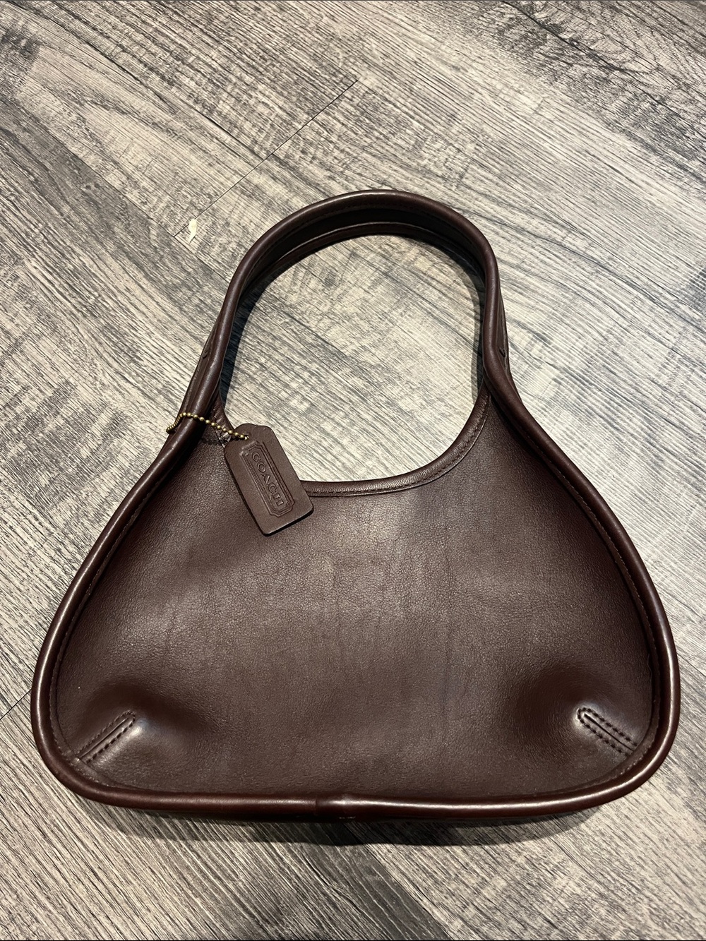 Vintage ergo Coach Dark Brown Leather Hobo Shoulder Bag